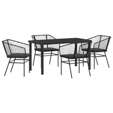 Set Van 3 Zwart En Donkergrijs Pe Rattan, Gepoedercoat Staal
