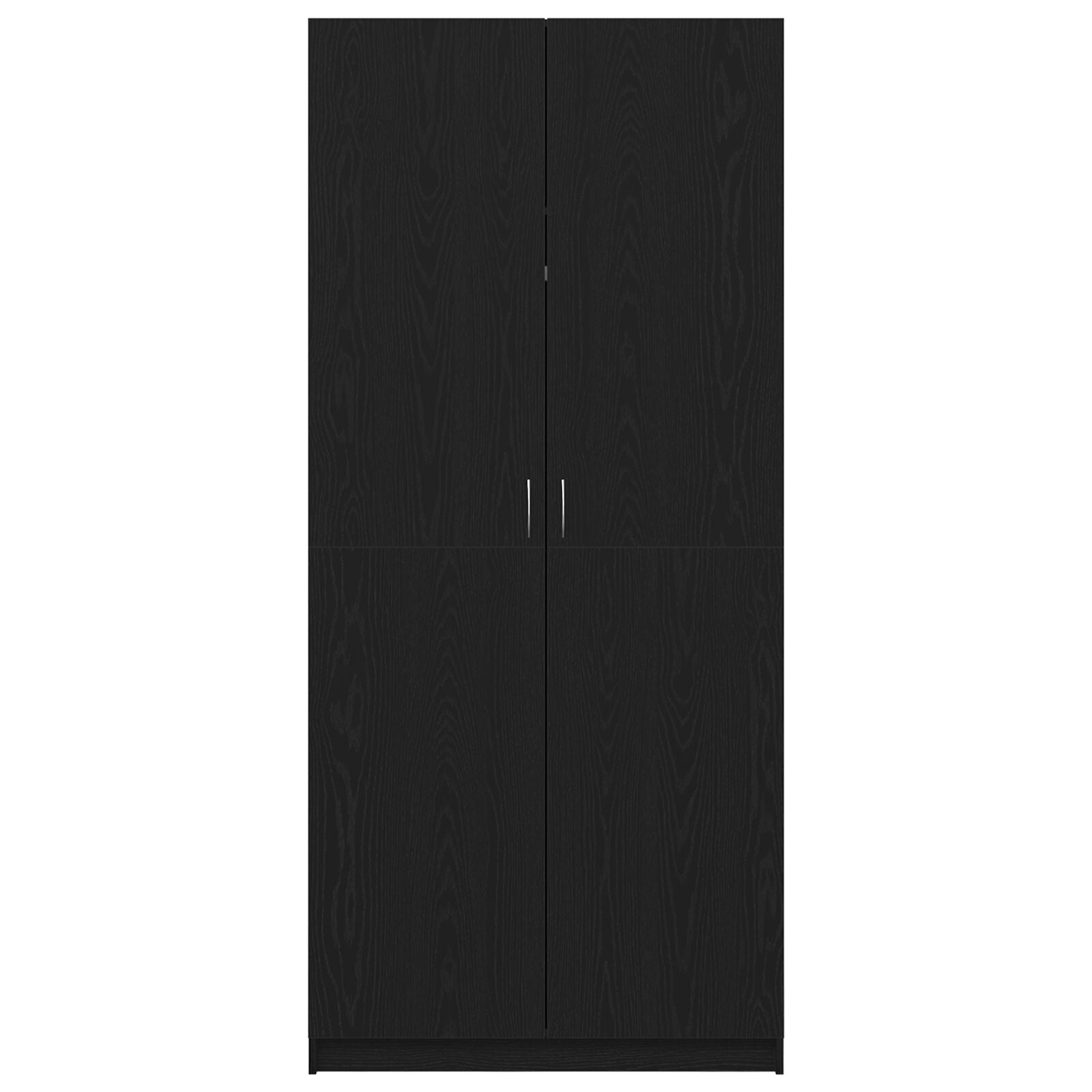 Kledingkast Zwart Eiken 90X52X200 Cm Behandeld Hout