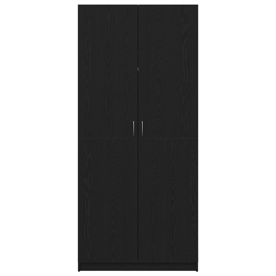 Kledingkast Zwart Eiken 90X52X200 Cm Behandeld Hout