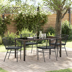 Tuinstoelen poly rattan zwart 4 stuks