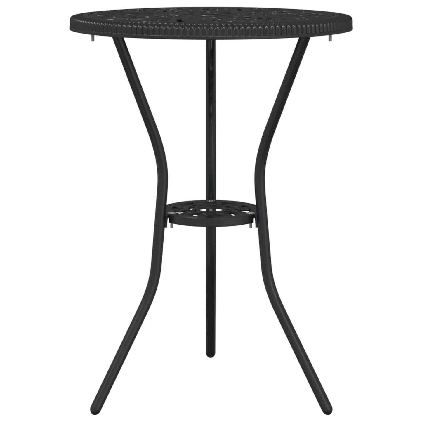 3-Delige Tuin Bistro Set In Gietaluminium Zwart