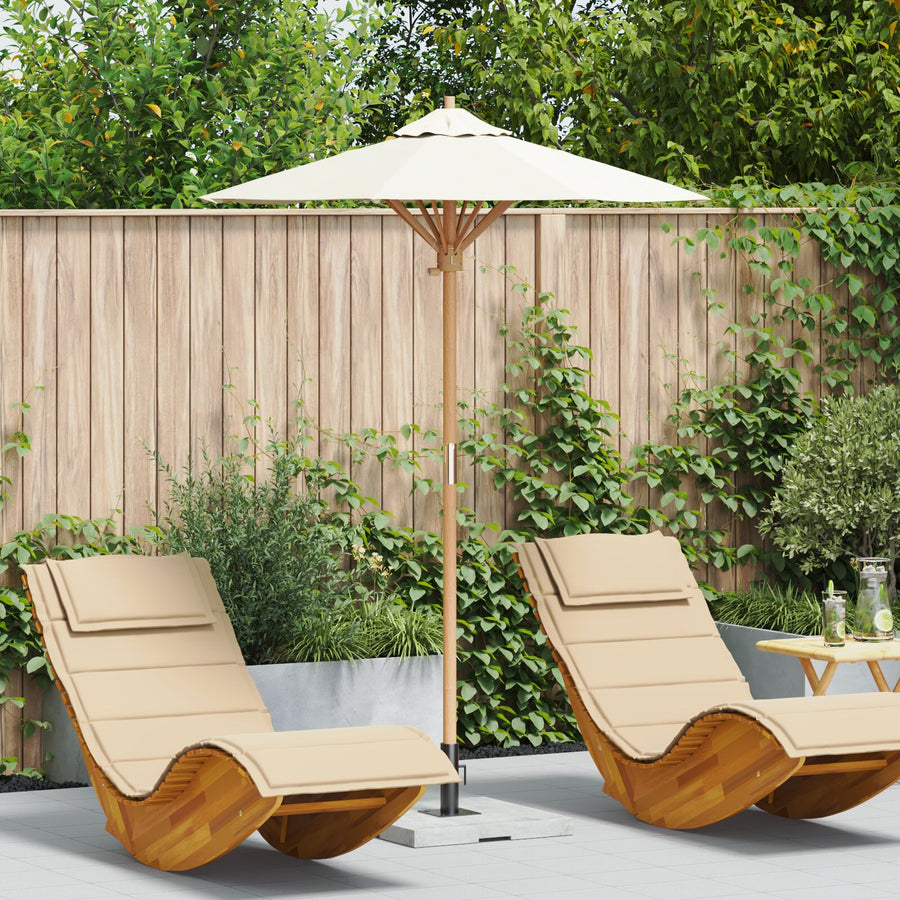 Tuinparasol 150X210 Cm Bamboe 150 x 150 x 210 cm Crème Wit