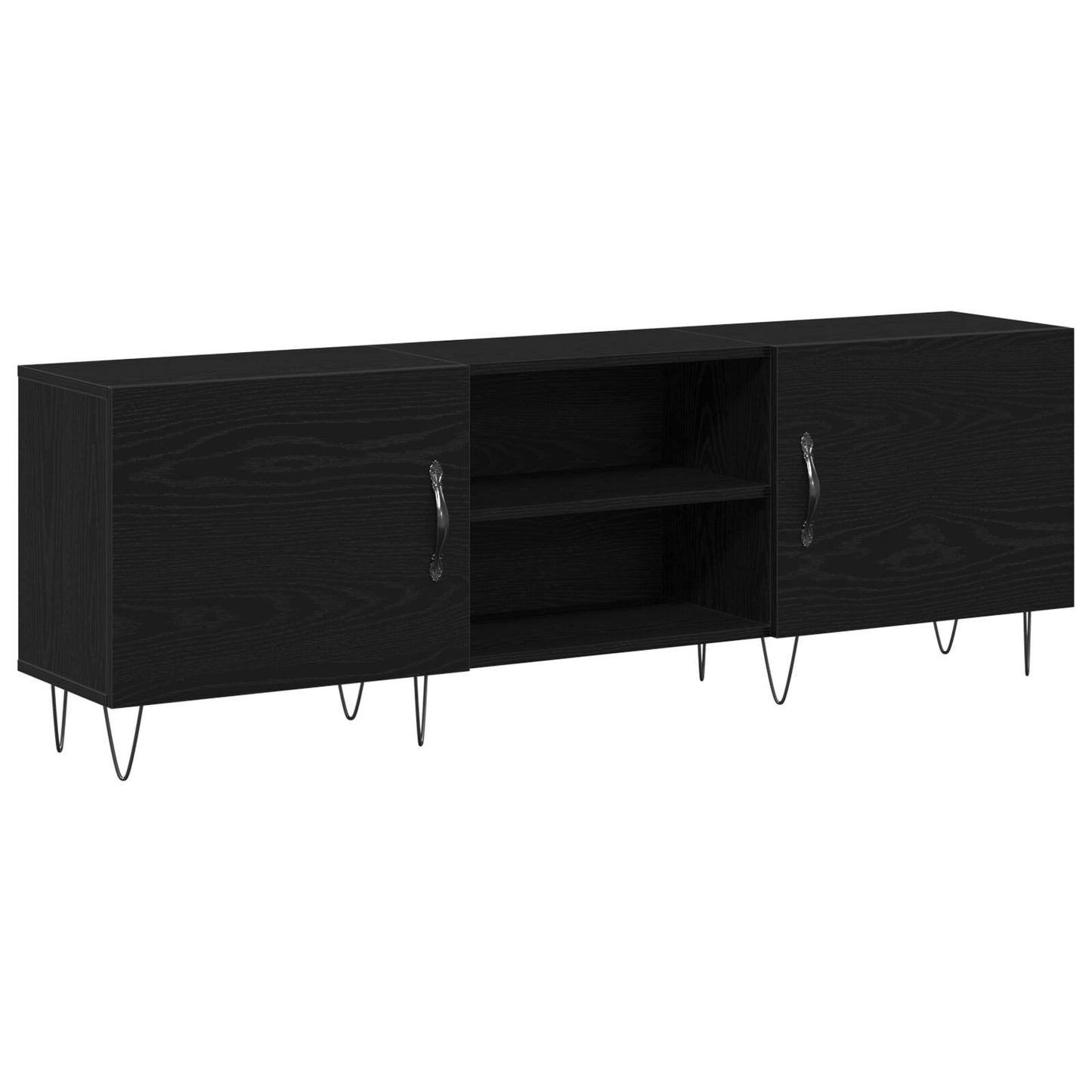Tv-Kast Zwart Eiken 150X30X50 Cm Bewerkt Hout