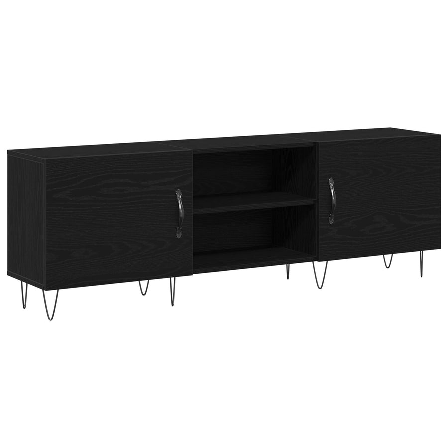 Tv-Kast Zwart Eiken 150X30X50 Cm Bewerkt Hout