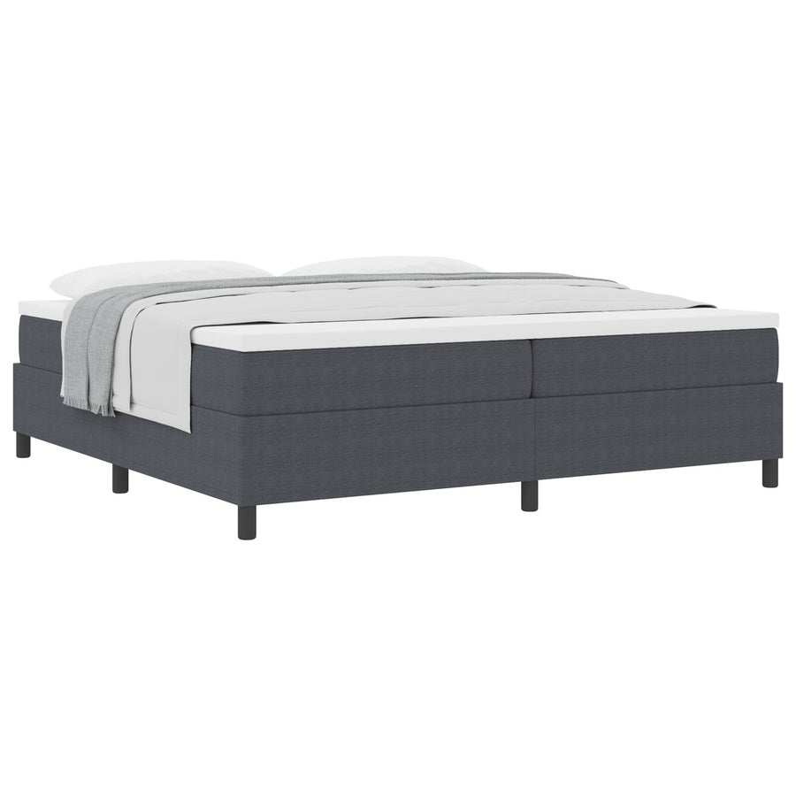 Boxspringbed Met Matras Donkergrijs 200X200 Cm Corduroy Stof