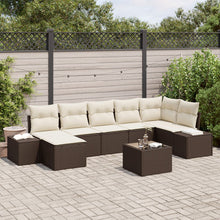 7-Delige Tuinbank Met Kussens Grijze Poly Rattan