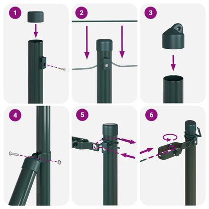 Hekpalen 52 Stuks Ø32 Mm Verzinkt Staal Groen 80 cm 52x post