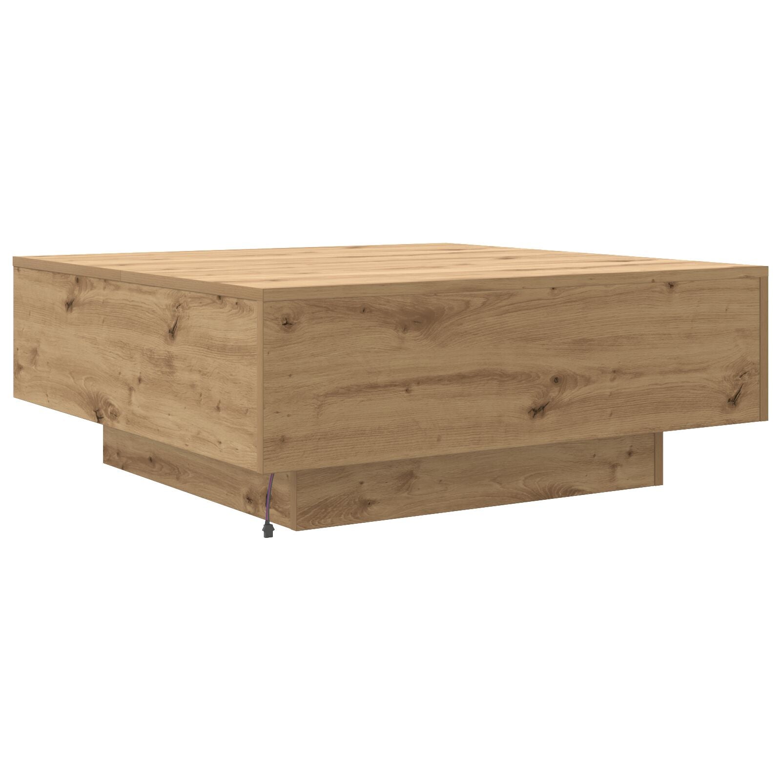 Salontafel Met Led-Lampen Artisan Eik 80X80X31 Cm