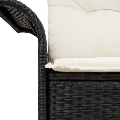2-Zits Tuinsofa Met Opbergruimte En Kussens Poly Rattan Zwart en Wit met opslag