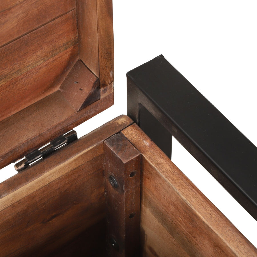 Opbergkasten 40X30X30Cm En Metaal 40 x 30 x 30 cm Massief gerecycled hout