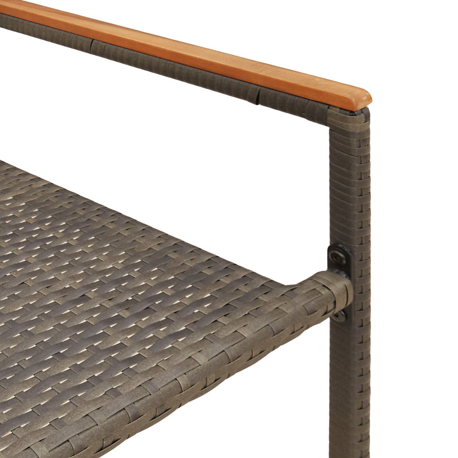 Stapelbare Tuinstoelen Met Kussens 2 Stuks Poly Grijs Rattan
