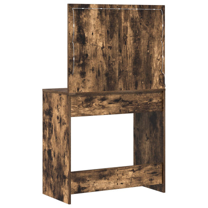 Dressing Table Met Led Lichten Gerookt Eiken 78.5 x 41 x 135 cm