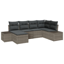 6-Delige Tuin Sofa Set Met Kussens Grijs Poly Rattan