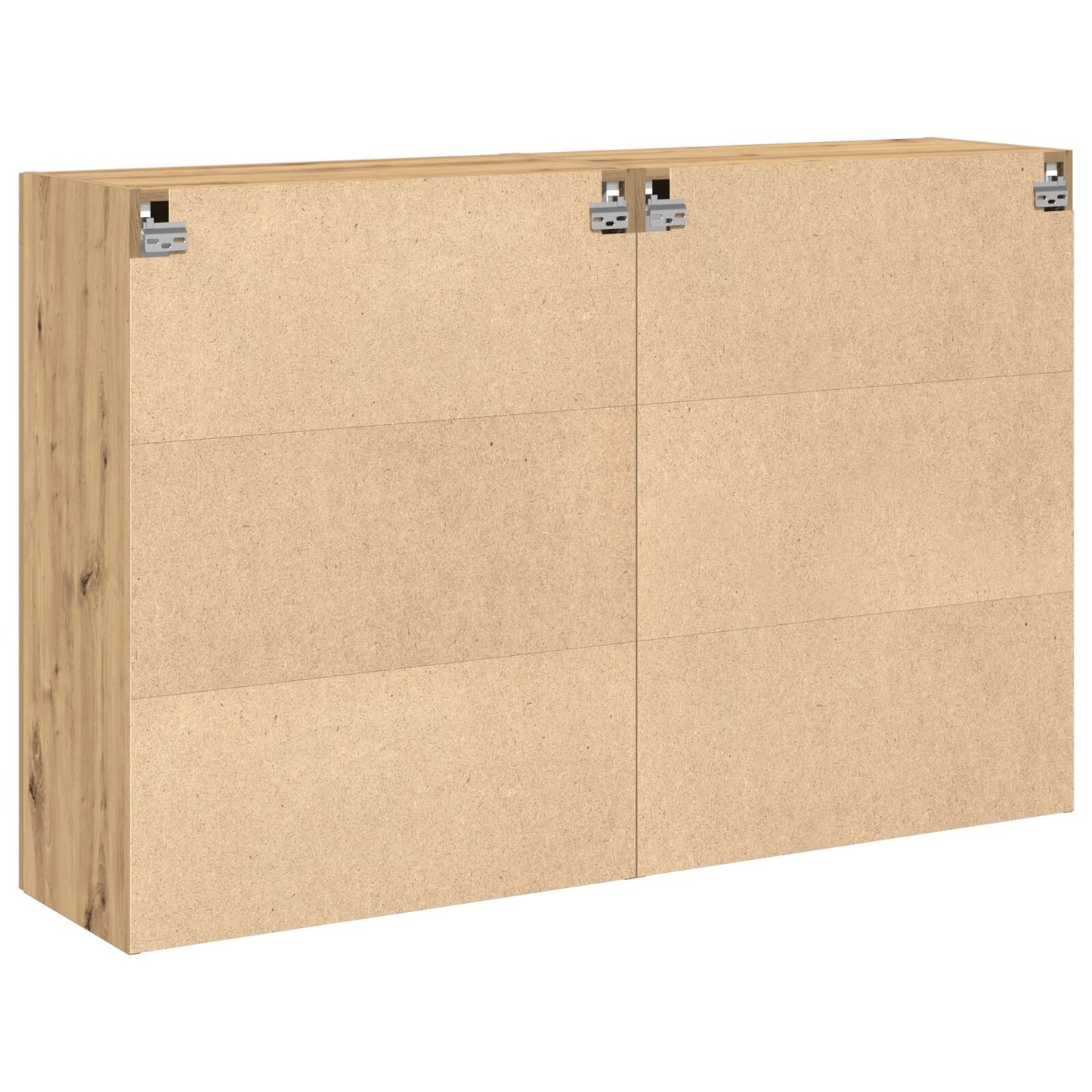 Wandkast Set Van 2 Artisan Eiken Bewerkt Hout 139 X 34 X 90 Cm