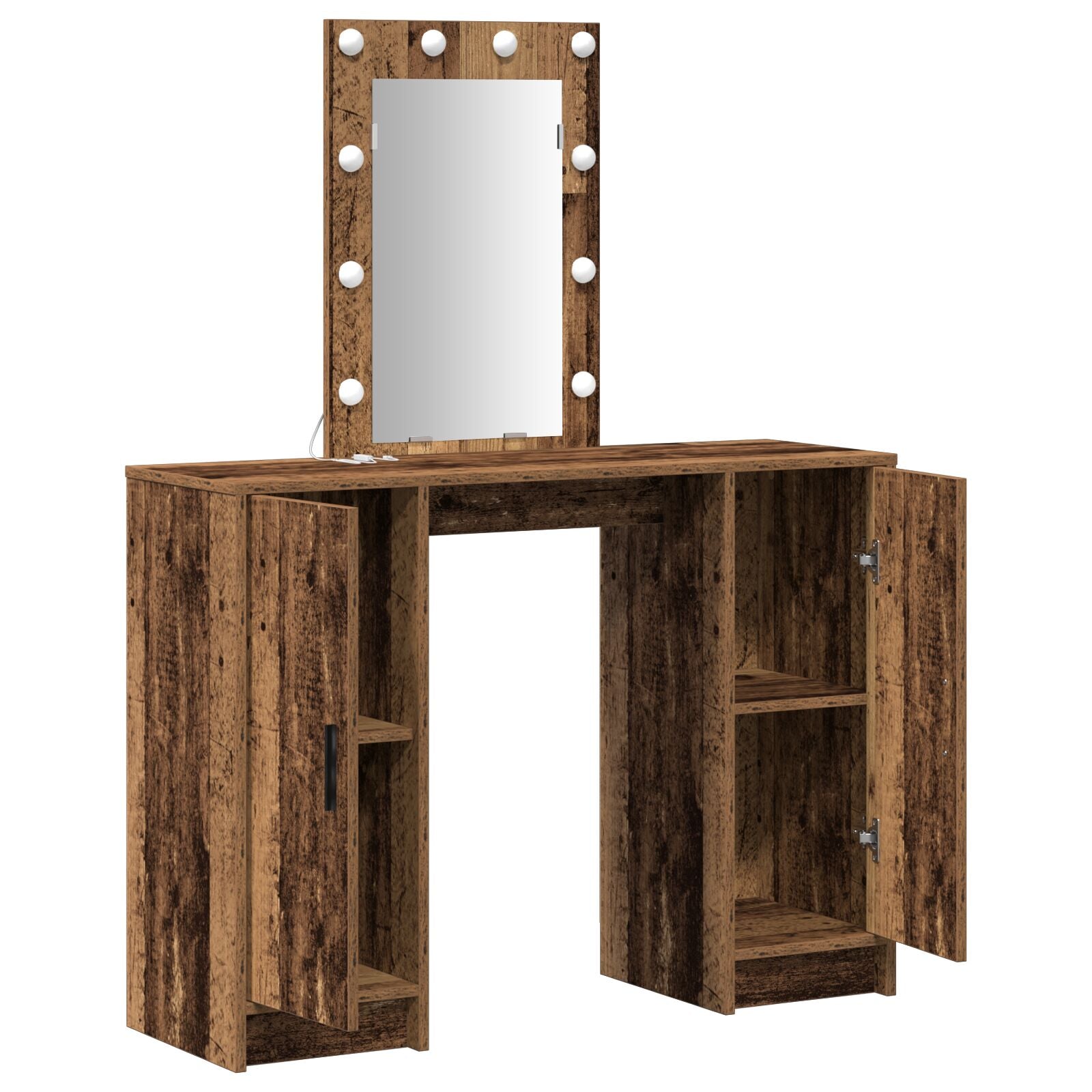 Kaptafel Met Led-Verlichting 102X33X135 Cm Oud hout