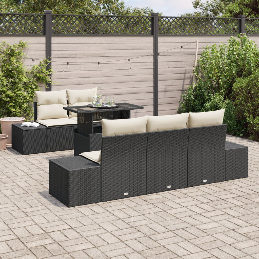 Tuin Sofa Set Set Van 6 Bruin Poly Rattan Tuin Sofa Set
