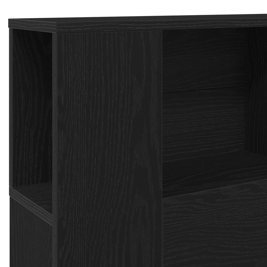 Hoofdbord Kasten Zwart Eiken 120X19X104,5 Cm Bewerkt Hout