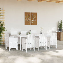 9-Delige Tuin Eetset Met Kussens Wit Poly Rattan