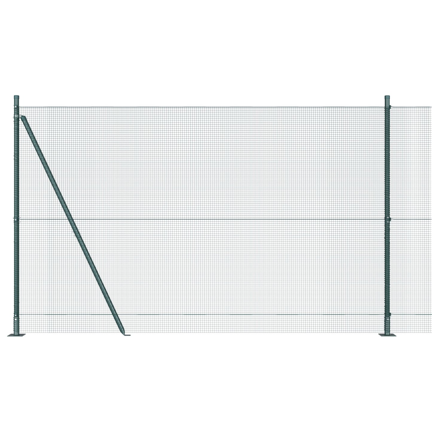 Gelaste Draadhek Met 13 Flens Posten Groen 1.6X25 M Staal Gegalvaniseerd Staal