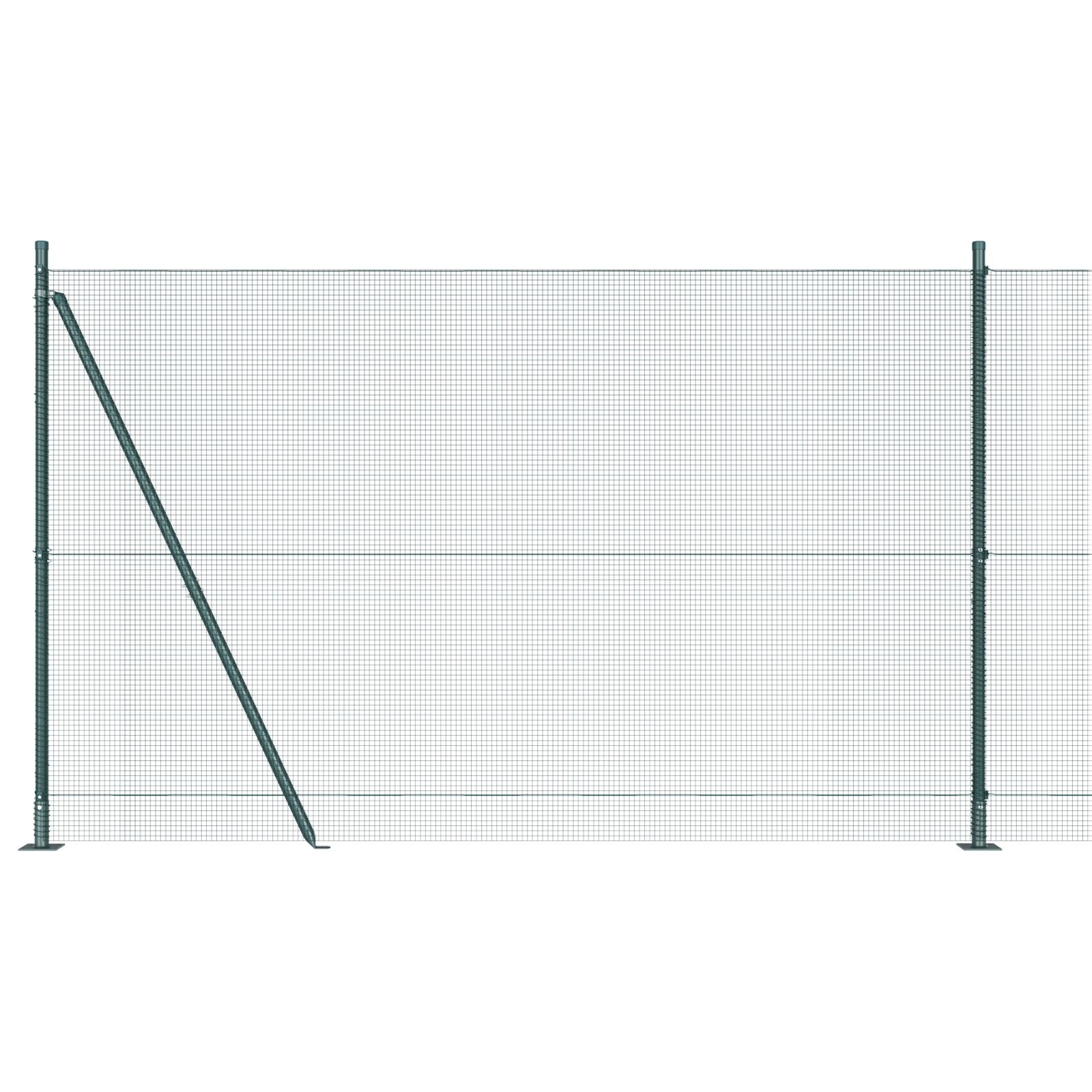 Gelaste Draadhek Met 13 Flens Posten Groen 1.6X25 M Staal Gegalvaniseerd Staal