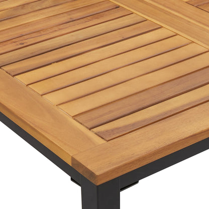 Tuin Tafel Massief Acaciahout En Metaal 90 x 90 x 75 cm Natuurlijk en zwart