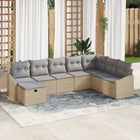 Tuinset poly rattan 8 personen beige met opbergruimte