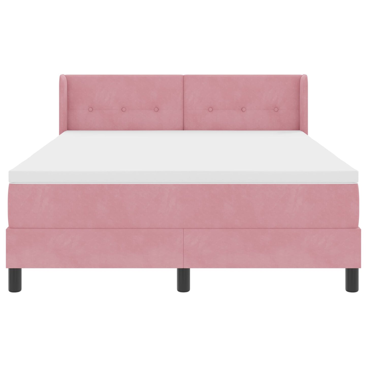 Boxspringbed Met Matras Roze 140X200 Cm Velours Blauw