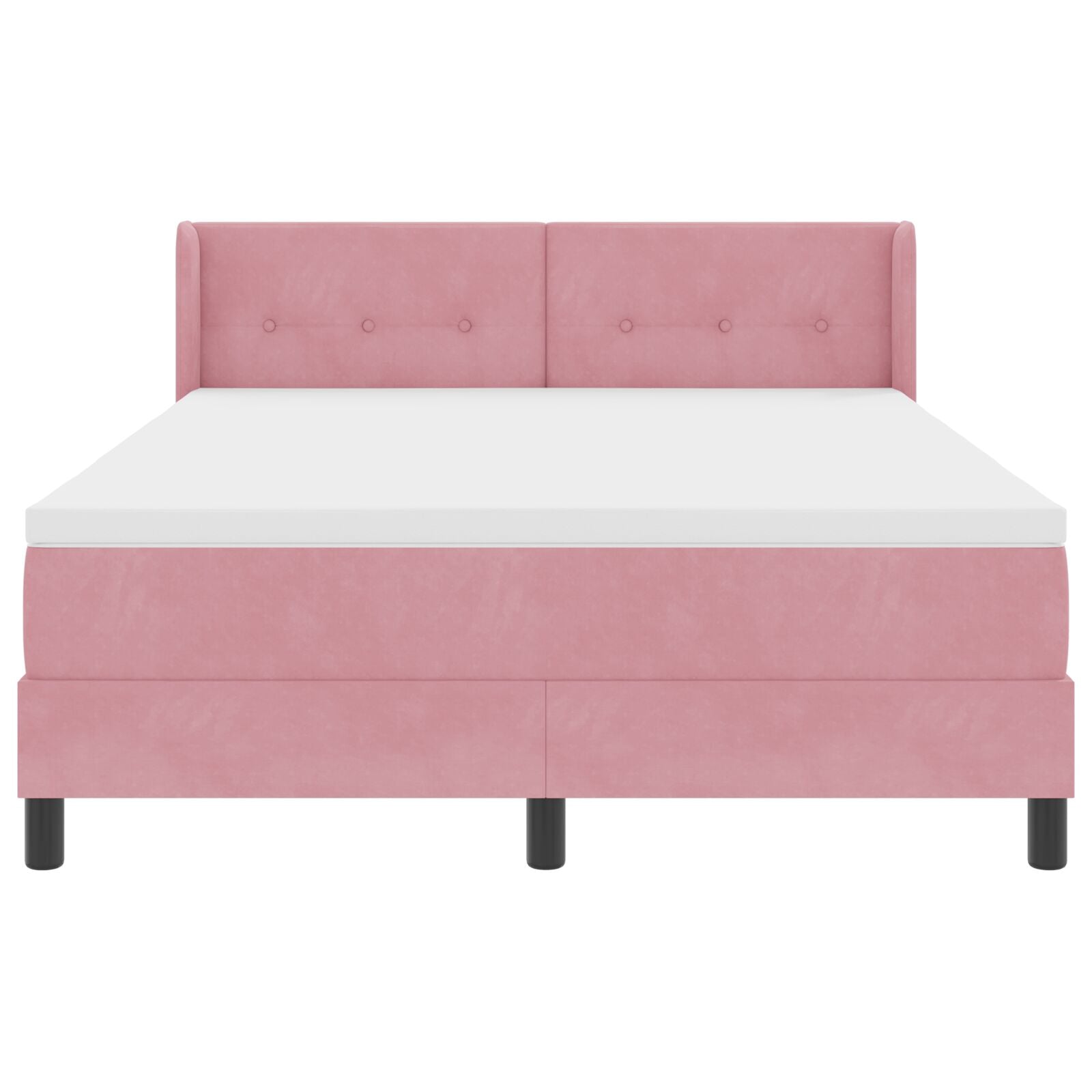 Boxspringbed Met Matras Roze 140X200 Cm Velours Blauw