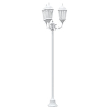 Tuinlampenpaal 3-Lamps E27 220 Cm Aluminium Wit