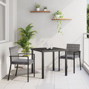 Garden dining set 3 pcs Grey Powder-coated steel