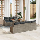 Garden Dining Set with Cushions 8 pcs Grey and Brown