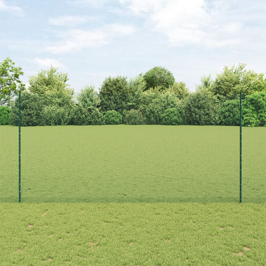 Gelaste Draad Omheining Met 5 U-Palen Groen 1,6X10 M Staal