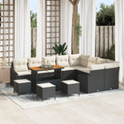 Tuinbankenset poly rattan zwart 13-delig
