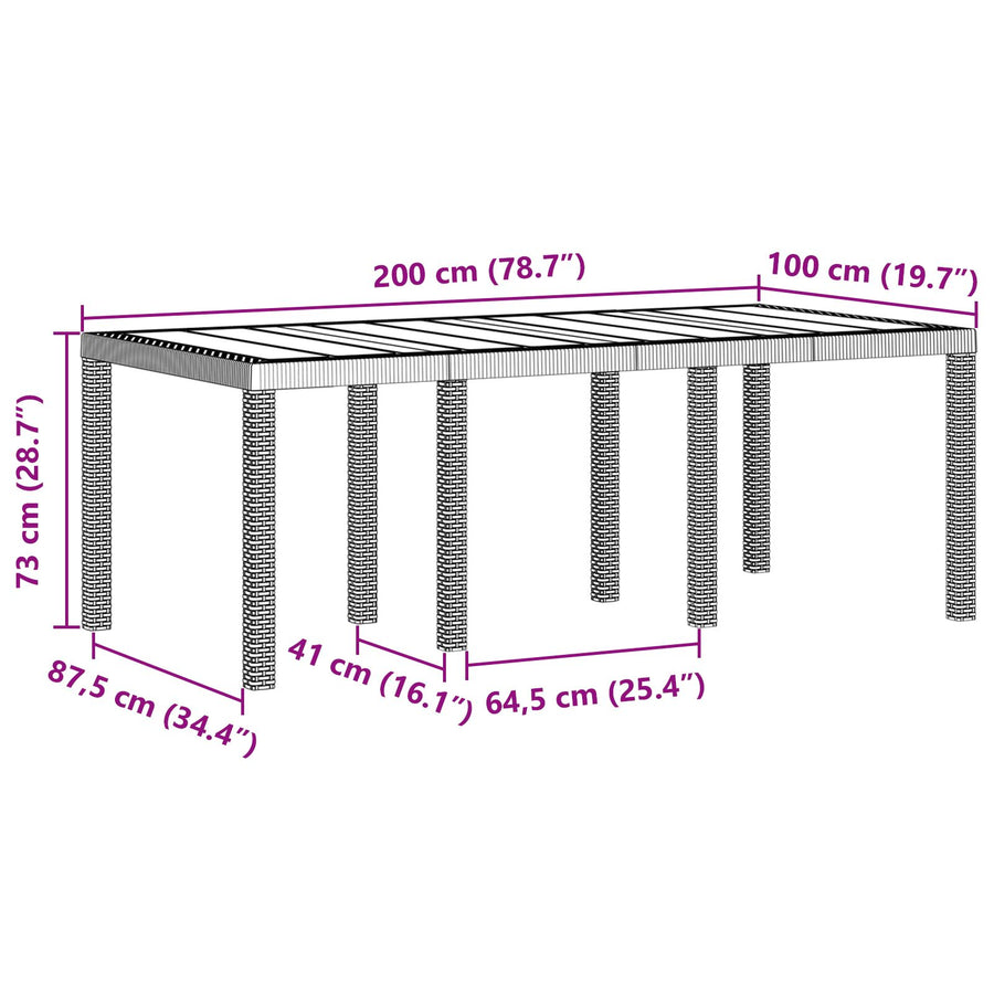9-Delige Tuin Eetset Wit Poly Rattan
