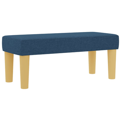 Boxspring Bed Met Matras & Bench Stof Blauw 90 x 200 cm Lijnen ontwerp