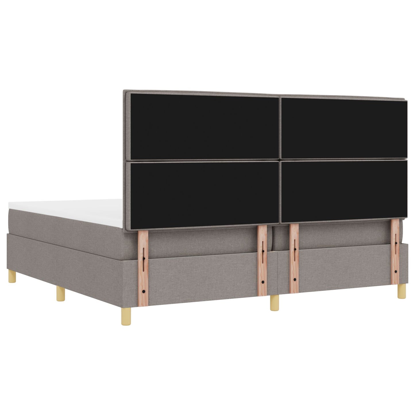 Boxspringbed Met Matras Taupe 200X200 Cm Stof Blauw