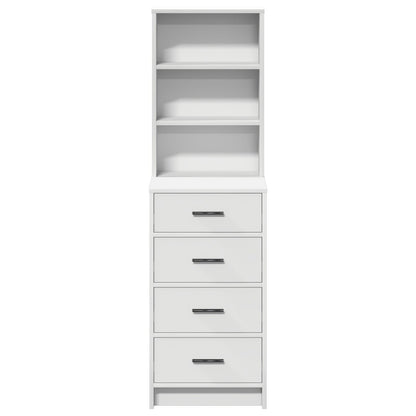 Highboard 40X41X135 Cm Bewerkt Hout Wit