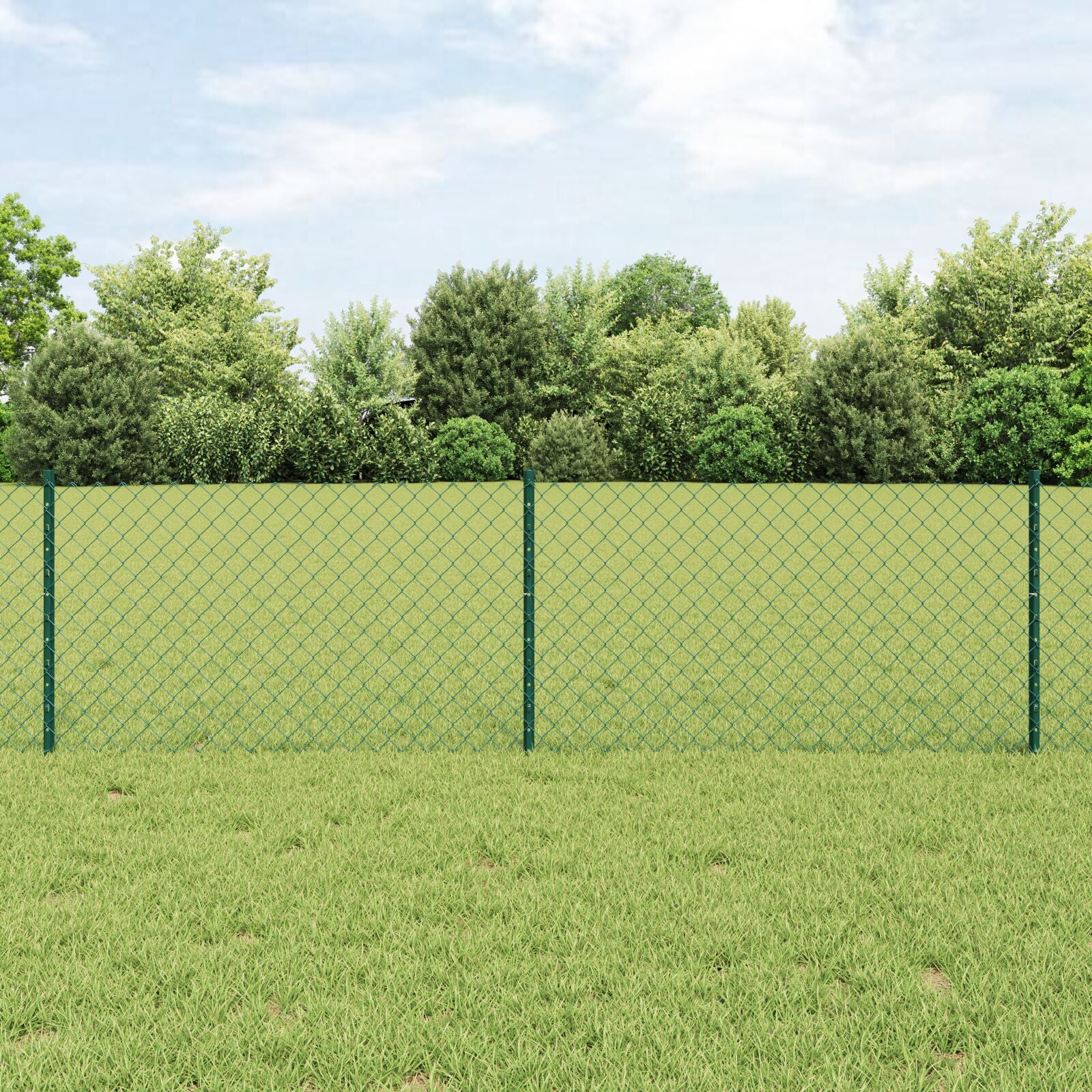 Kettinghek Met 10 U-Palen Groen 0.6X10 M Staal