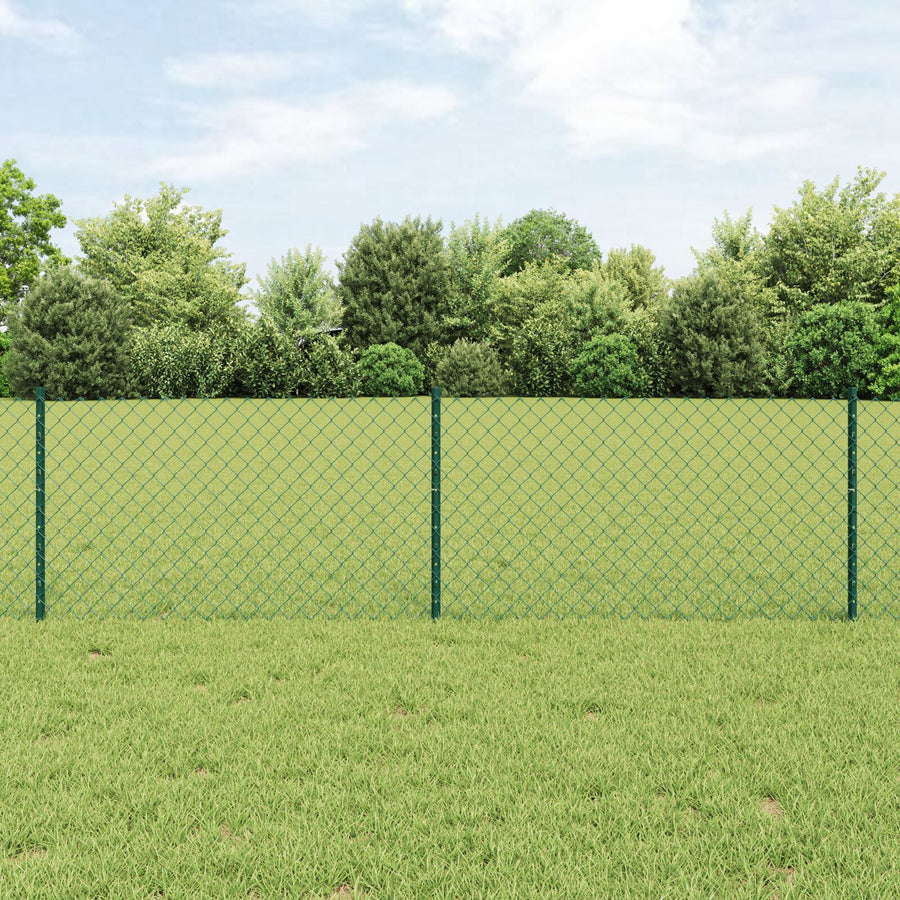 Kettinghek Met 10 U-Palen Groen 0.6X10 M Staal