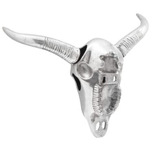 Wandmontage Stierenschedel Zilver 34X13X53 Cm Aluminium Gewone schedel