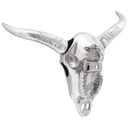 Wandmontage Stierenschedel Zilver 34X13X53 Cm Aluminium Gewone schedel