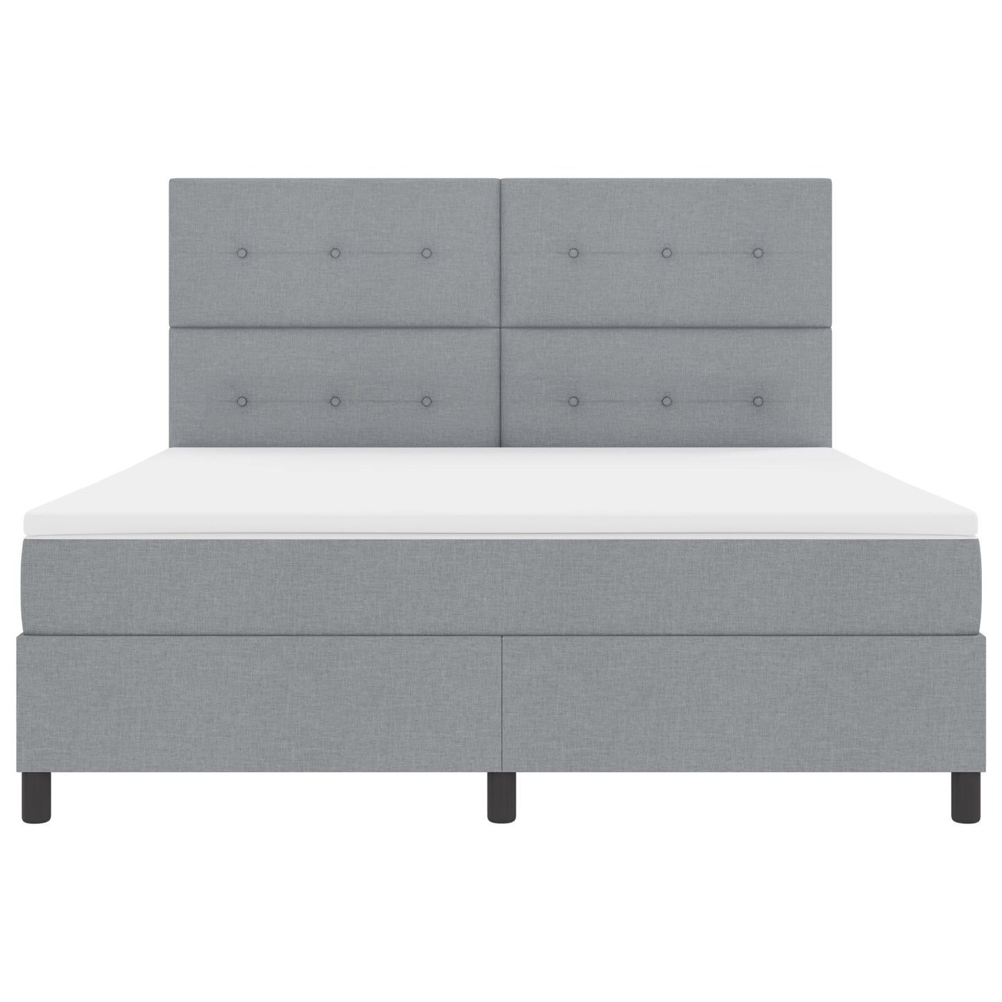 Boxspringbed Met Matras Lichte Grijs Super King Stof Lichtgrijs 180 x 200 cm Knop-geknopt