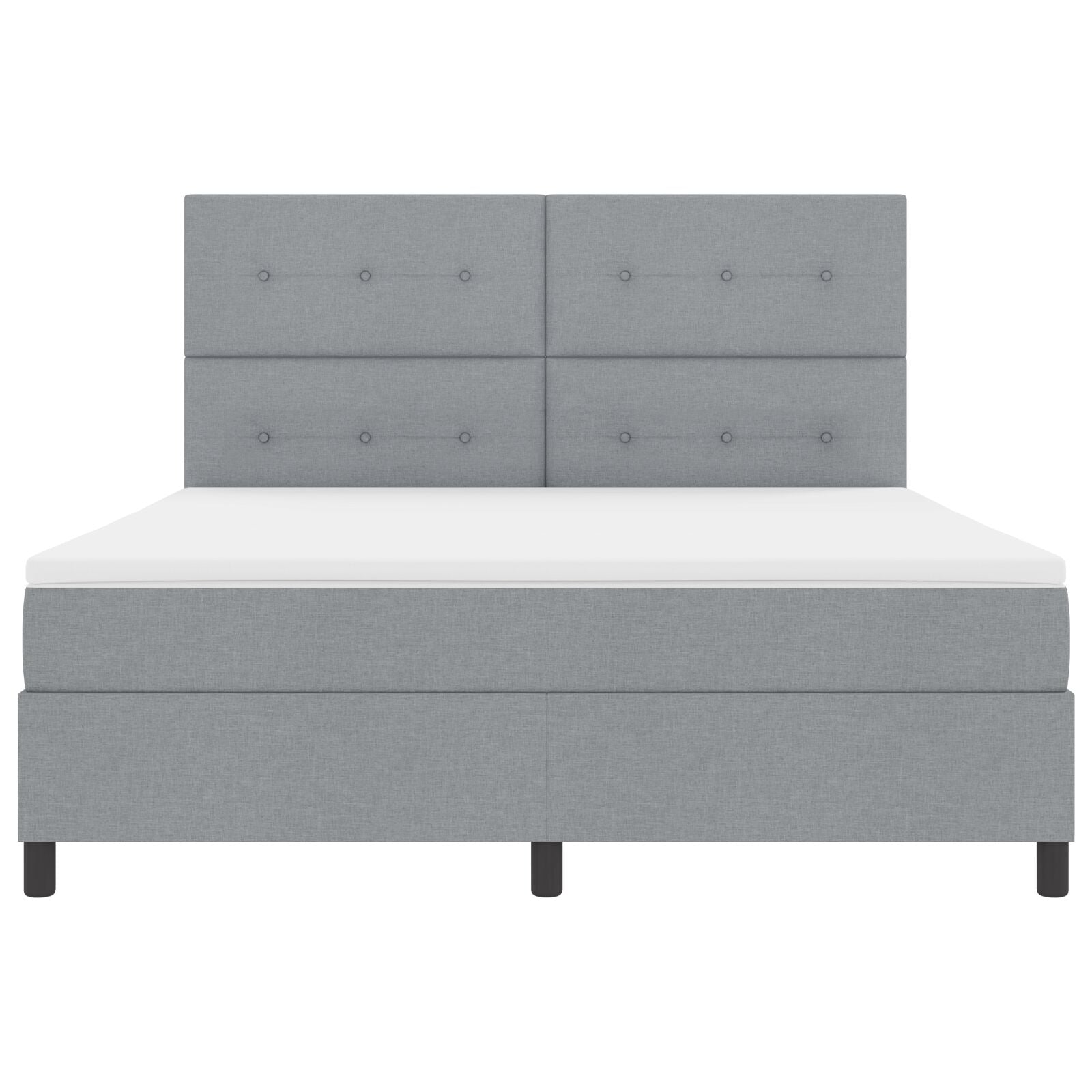 Boxspringbed Met Matras Lichte Grijs Super King Stof Lichtgrijs 180 x 200 cm Knop-geknopt