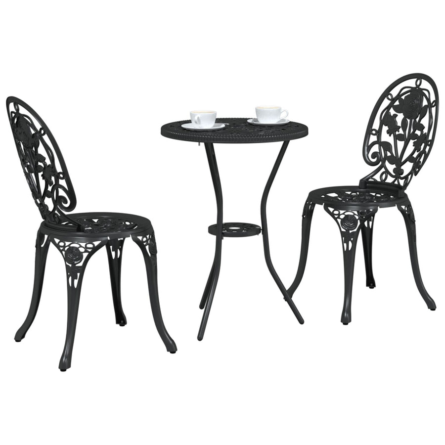 3-Delig Tuin Bistro Set Giet铝 Zwart
