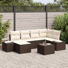 Garden Sofa Set with Cushions 6 pcs Brown and Cream Poly Rattan