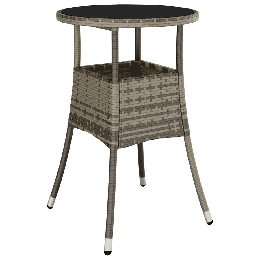 5-Delige Tuin Eettafelset Grijs Poly Rattan