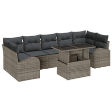 8-Delige Tuinsofa Set Met Kussens Grijs Poly Rattan