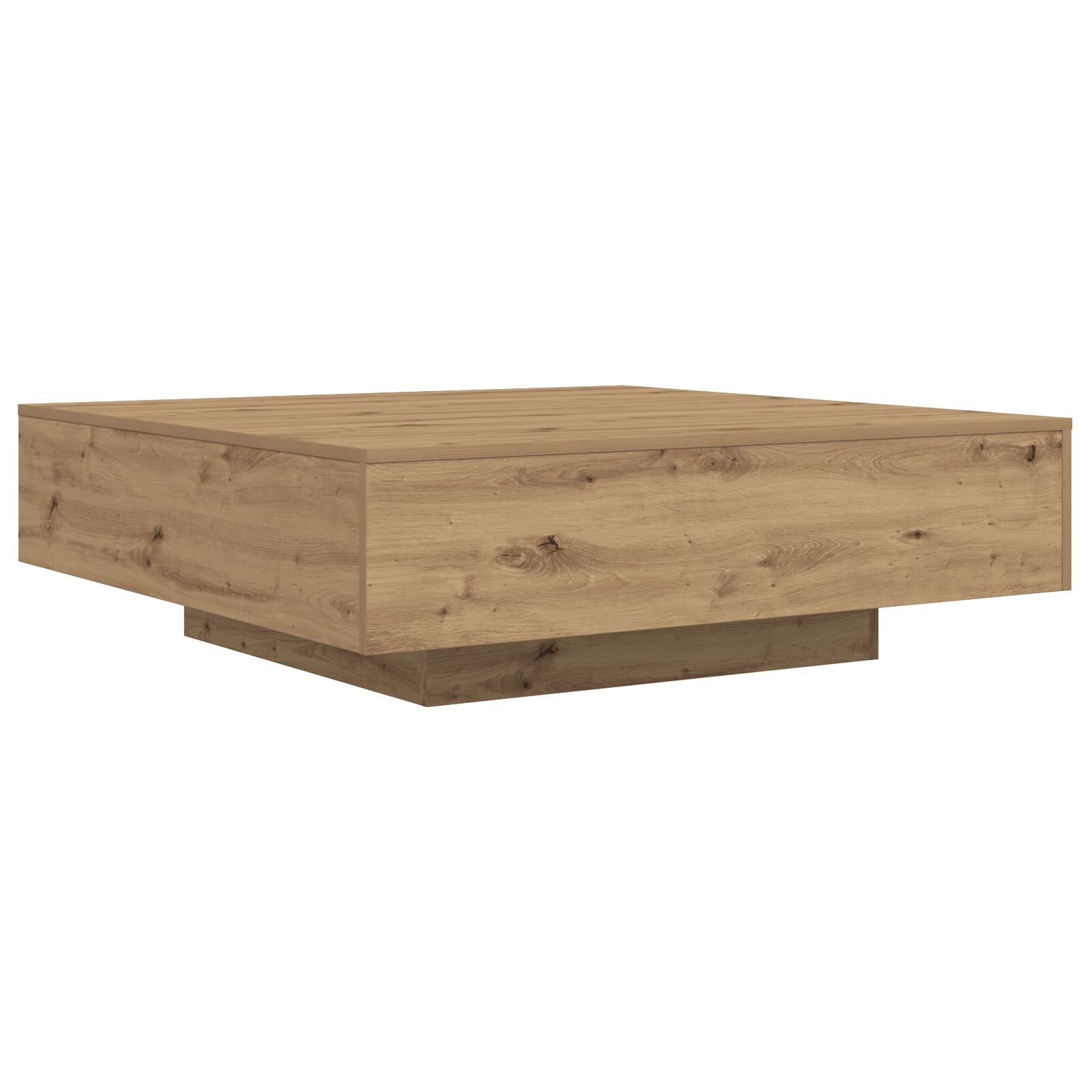 Salontafel Ambachtelijk Eiken Bewerkt Hout 100 X 100 X 31 Cm
