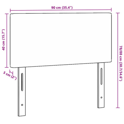 Hoofdbord Effen Ontwerp Katoen Velours Donkergrijs 90 cm Laag hoofdbord