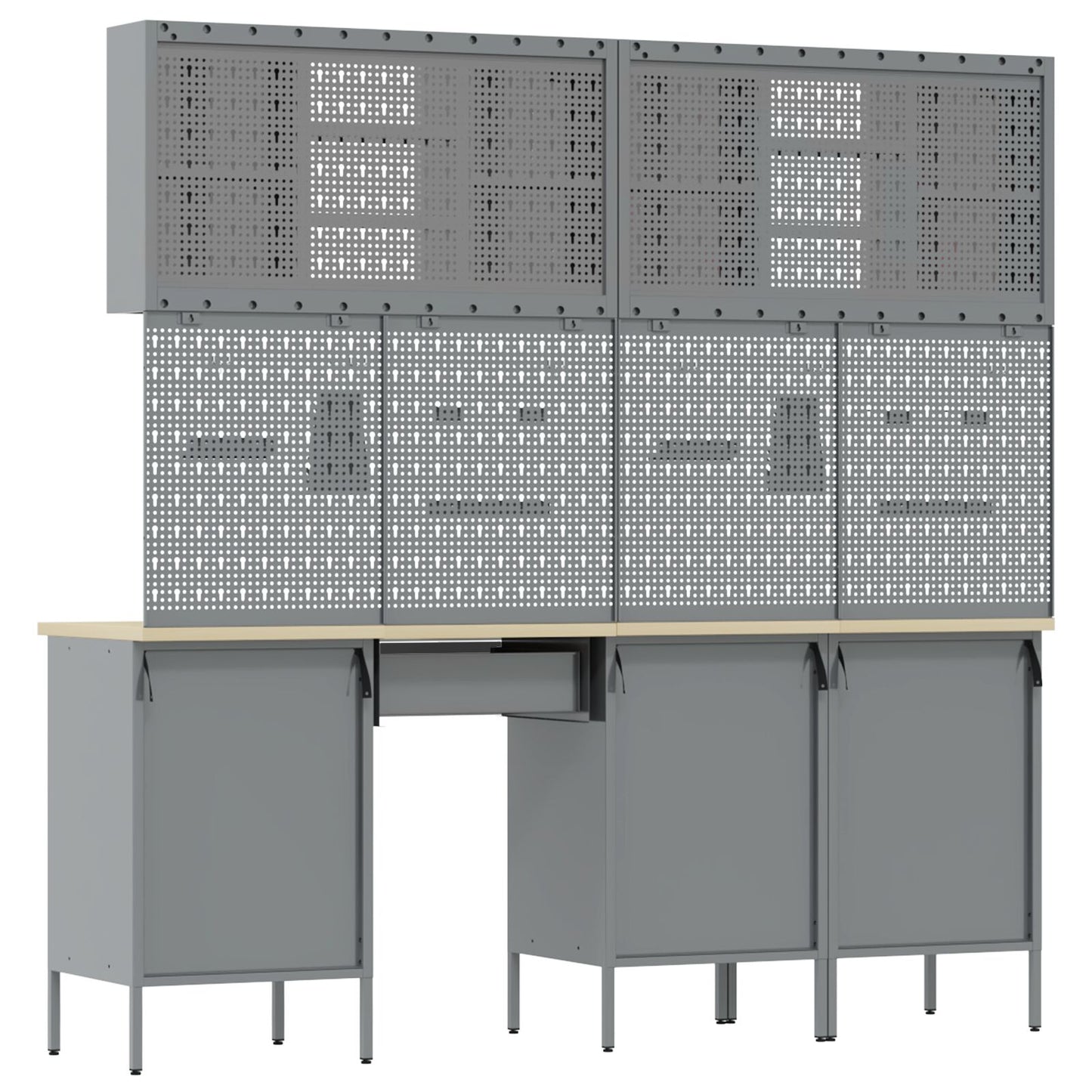 10-Delige Werkbankset Zwart Staal